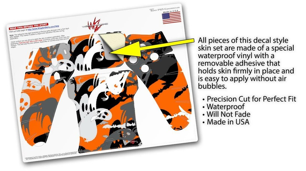 Skin Sony PS5 Controller Halloween Ghosts