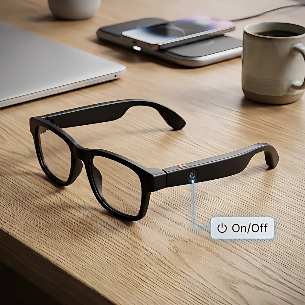 Smart Glasses, 2-in-1 Sunglasses & Blue Light Blocking, Interchangeable Lenses