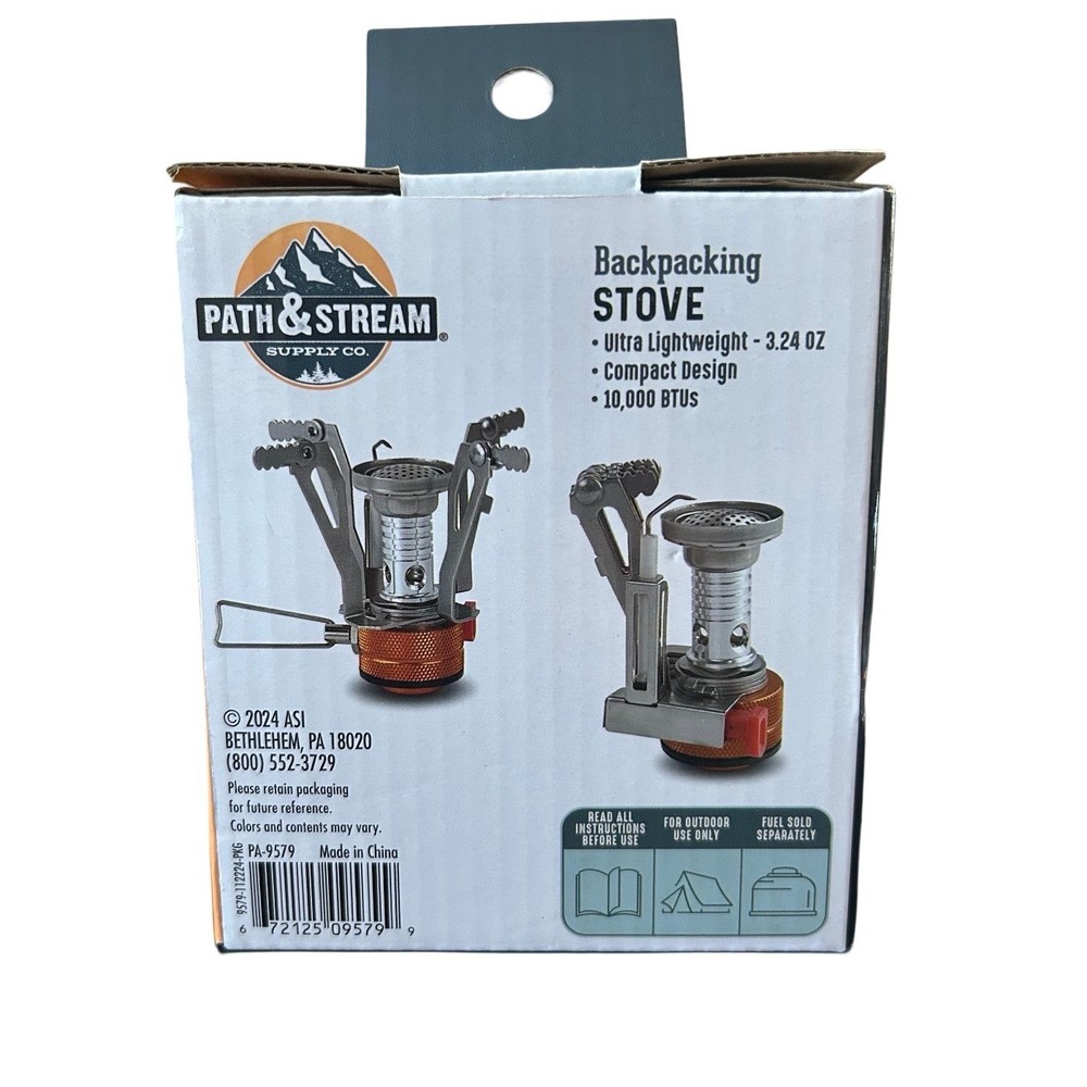 Path & Stream Portable Backpacking Stove & Storage Case Compact Lightweight New