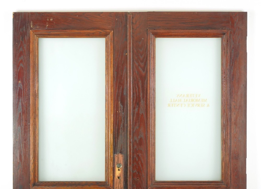 Half Lite One Panel Oak Double Doors 88.875 x 69.25 in.