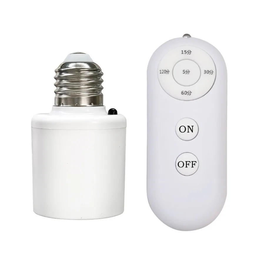 Wireless Remote Control Light Lamp E27 Screw Bulb Base Holder Cap Socket Switch