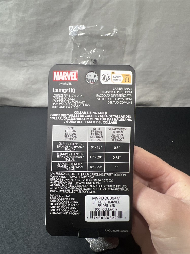 Loungefly Pets Marvel Spider Man Dog Collar M-Medium