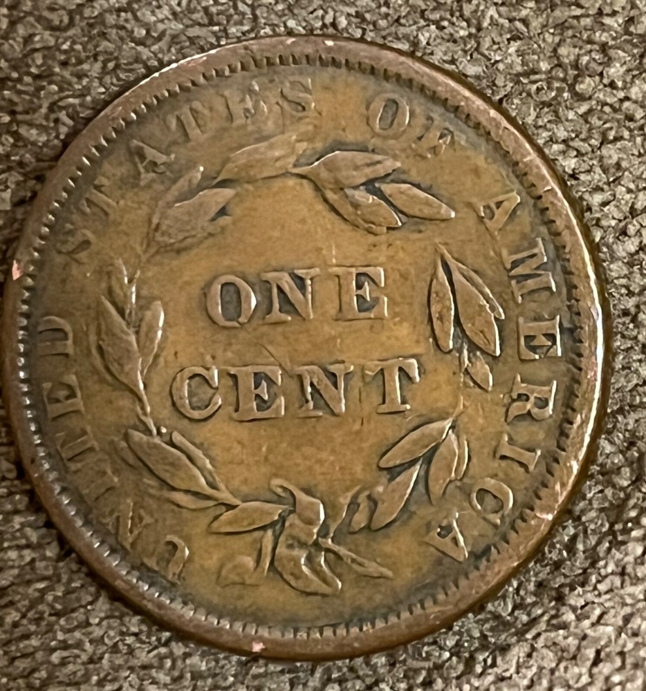 1839 Booby head large cent , Fine, Scarce !