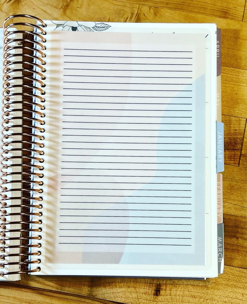 Lined Notes Lists Neutral Dashboard Insert 4 use with ErinCondren A5 Coil Spiral