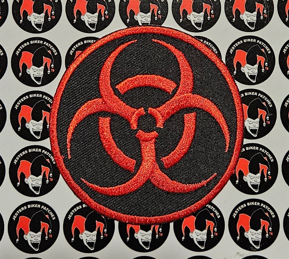 Biohazard Symbol Red and Black Embroidered Patch