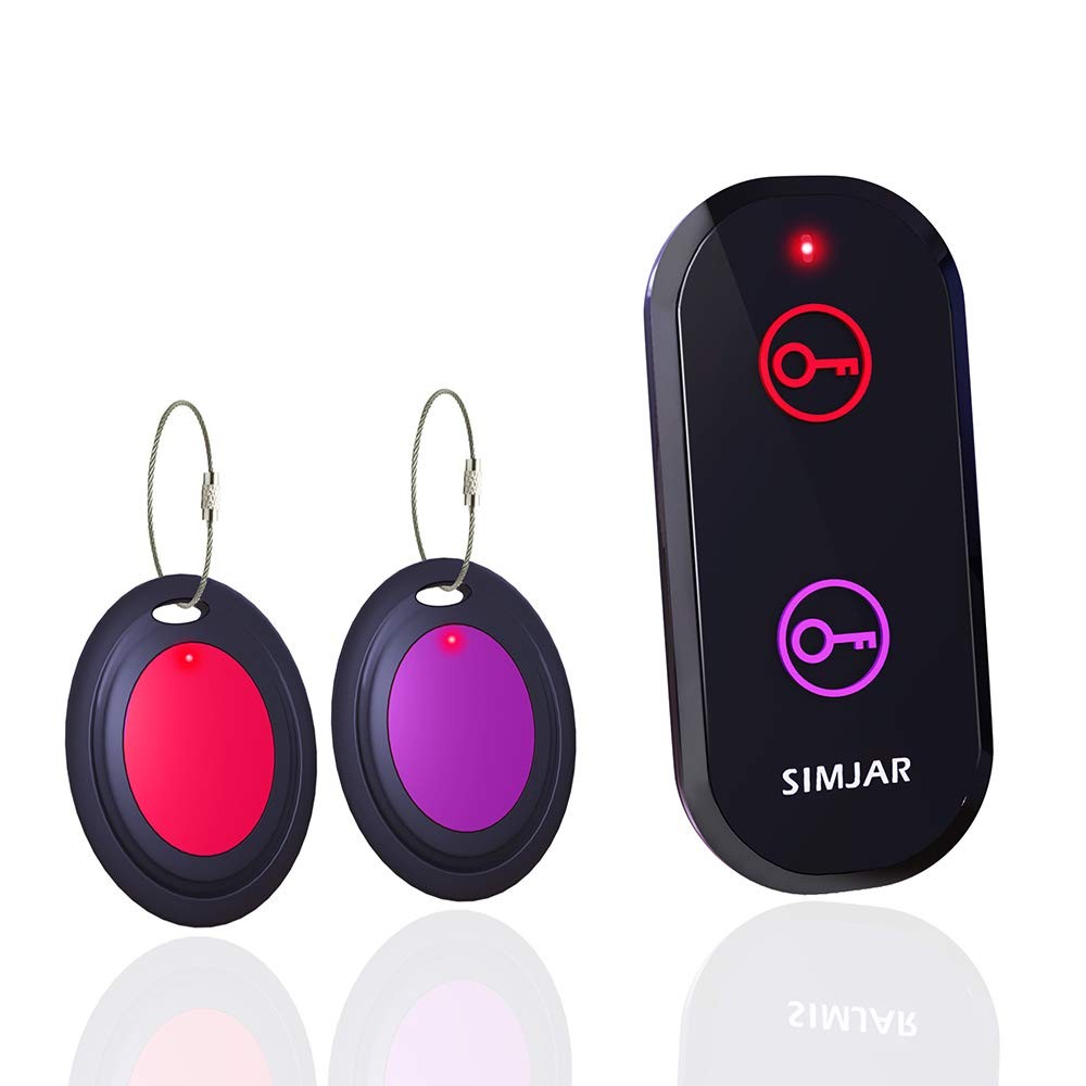 Basic Key Finder with 2 Receivers & 1 Remote, Simjar Wireless Remote Control...