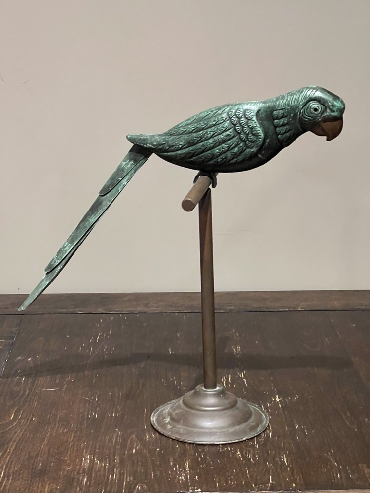 Bronze Parrot on rotating stand