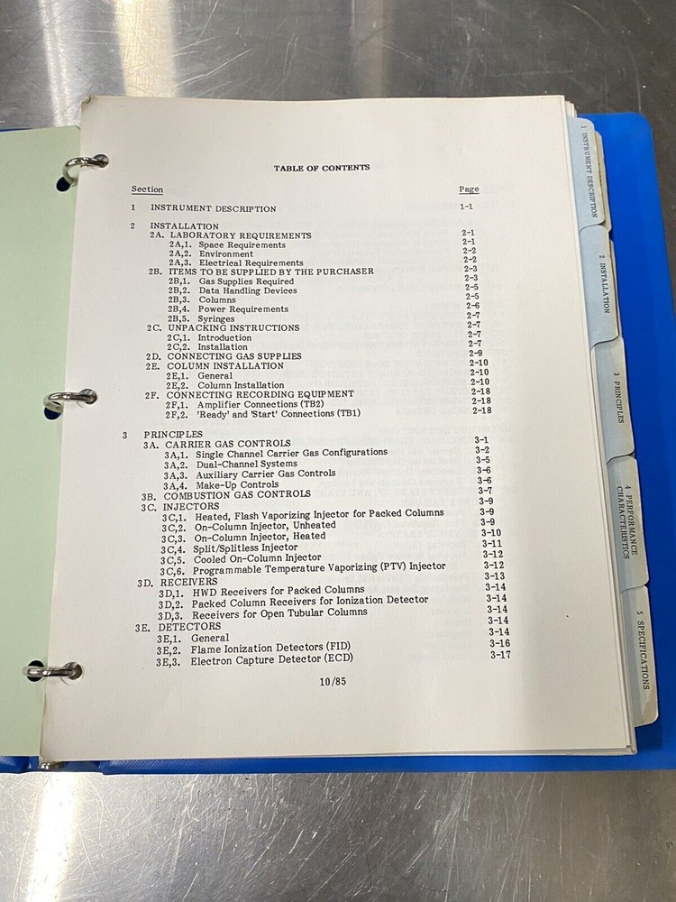 Perkin Elmer Sigma 300 Gas Chromatograph - Users Guide / Instructions Manual
