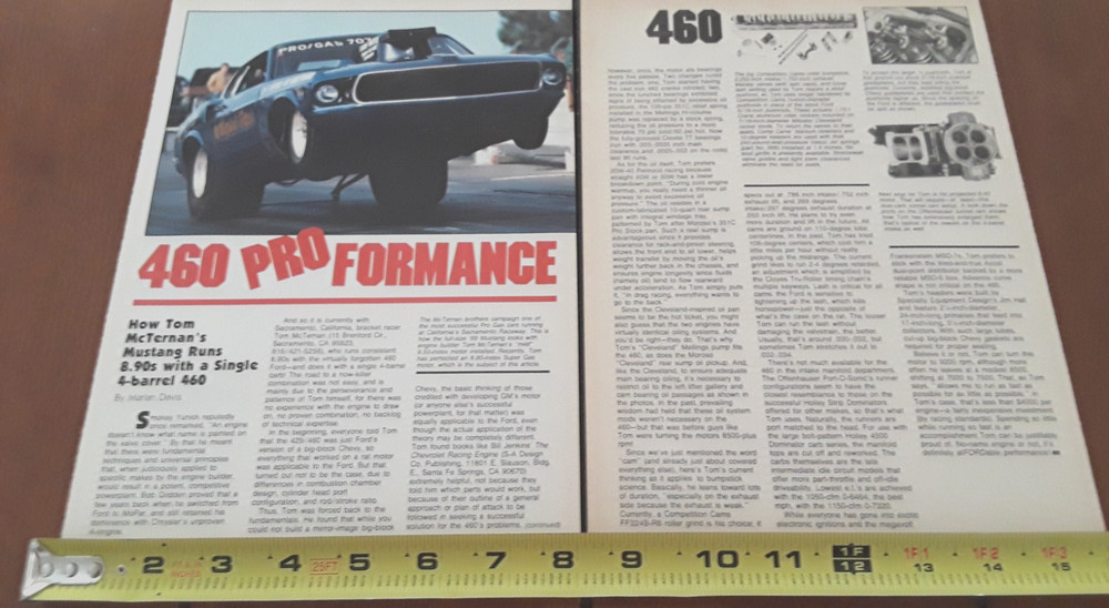 FORD 460 ENGINE - 1969 MUSTANG - ORIGINAL 1983 ARTICLE