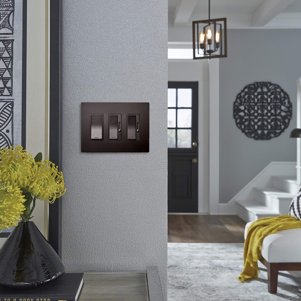 Dark Bronze Low Profile Wall Plate Modern Design Scratch Resistant 1 Pack