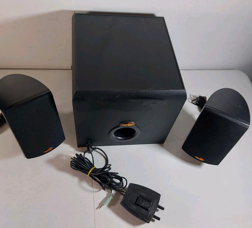 Klipsch ProMedia 2.1 Computer Speaker System UNTESTED FOR PARTS READ