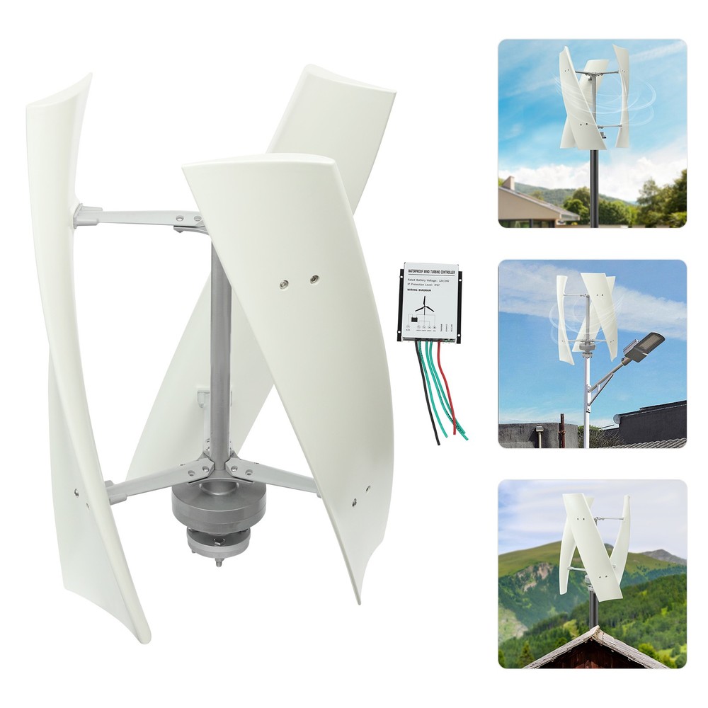 Vertical Axis Wind Turbine Generator with Controller Turbine Generator Kit