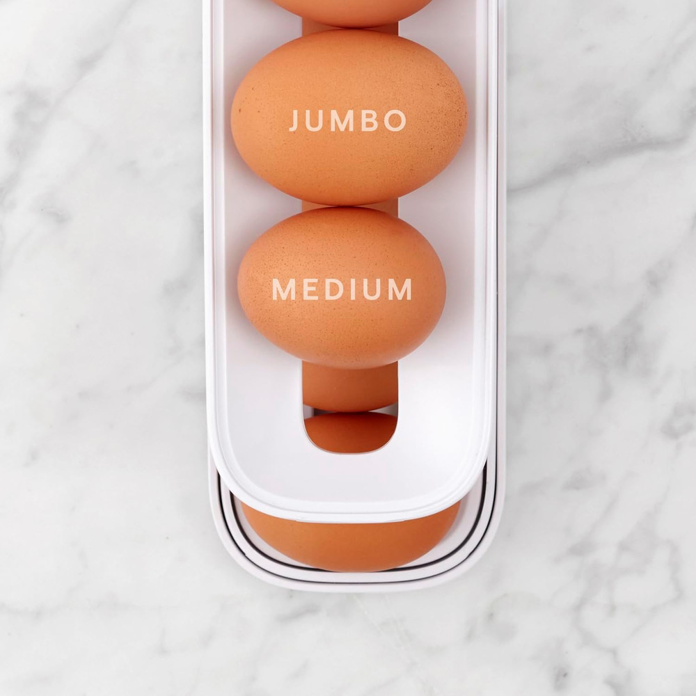 Rolldown™ Egg Dispenser, Space-Saving Rolling Eggs Dispenser and Organizer for R