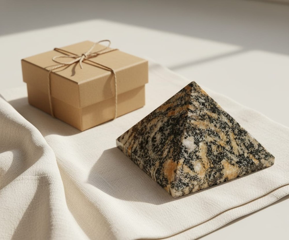 Zebra Jasper Healing Stone Pyramid