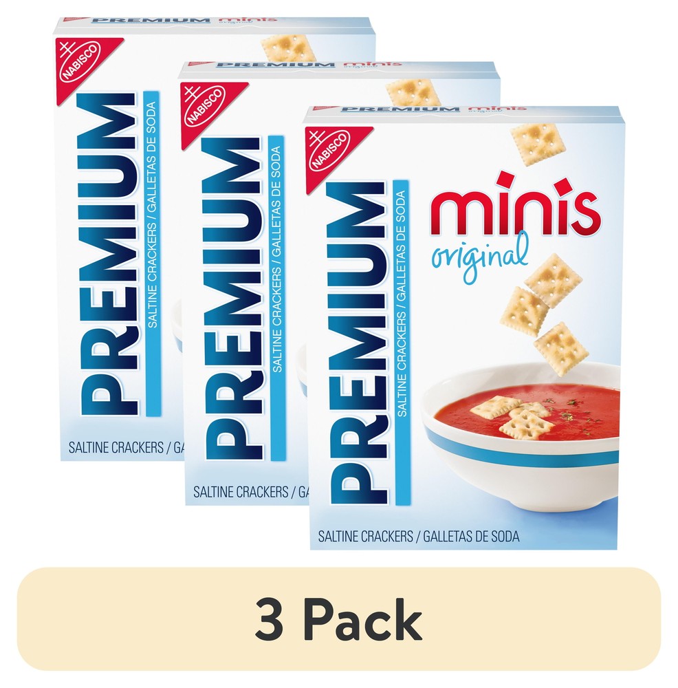 3 pack Premium Original Mini Saltine Crackers, 11 oz