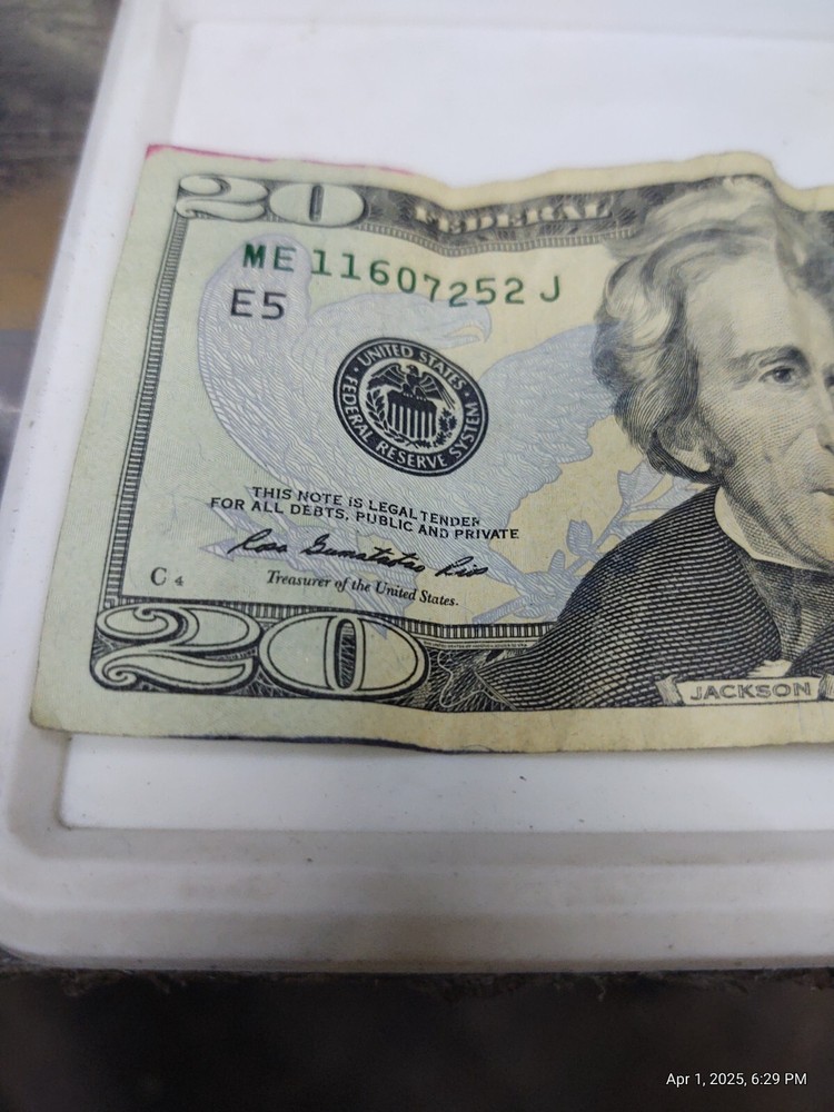 2013 Error $20 Twenty Dollar Bill excessive ink Bleed thru