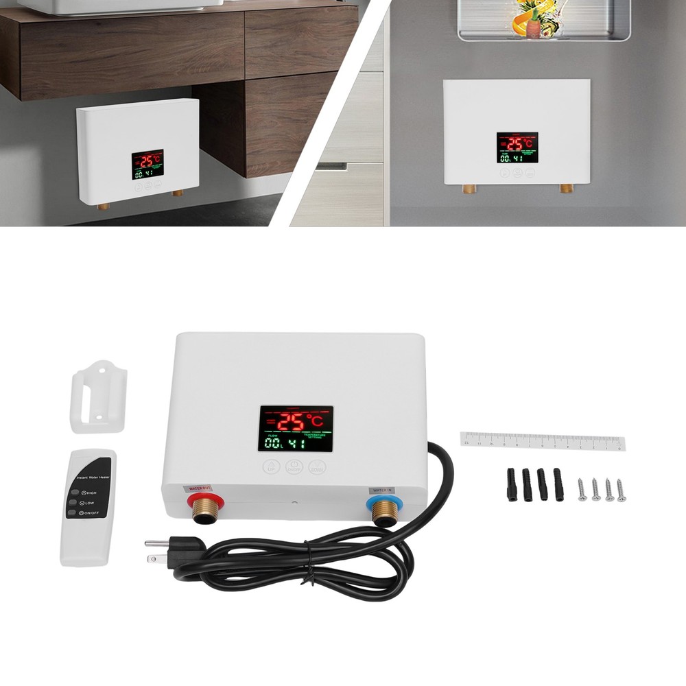 Kitchen Electric Hot Tankless Water Heater 110V Shower Instant Boiler Bathroom