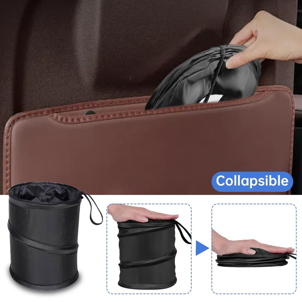 Collapsible Pop-Up Car Trash Can - 2 Pack, Multipurpose Bin for Home & Auto