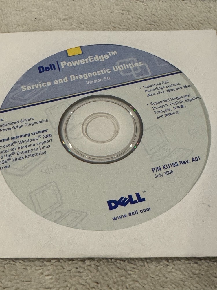 Dell PowerEdge Service & Diagnostic Utilities Version 5.0 - CD ONLY IN VERY GOOD