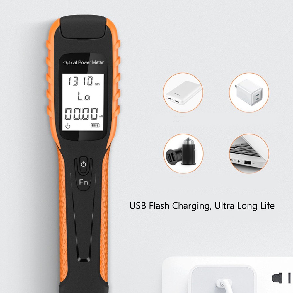 Mini Optic Fiber Cable Tester ‑50-+26dBm Handheld Optical Power Meter Support SC