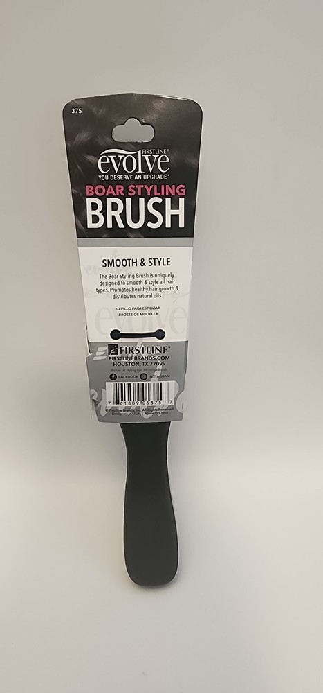Firstline - Evolve - Boar Styling Brush - Smooth & Style - Dark Handle - NEW