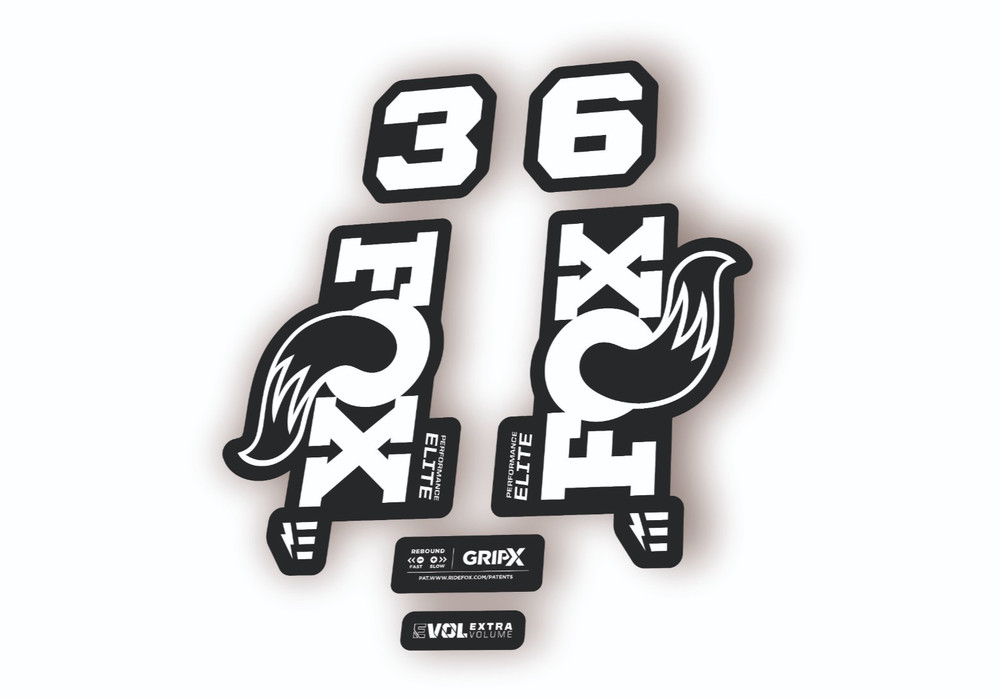 FOX 36 Elite E-Optimized 2026 Fork Factory Decal Sticker Adhesive White