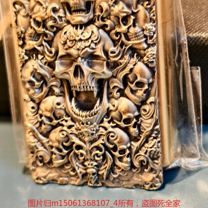 High Precision Brass Skull Lighter Emblem DIY Accessory Without Lighter