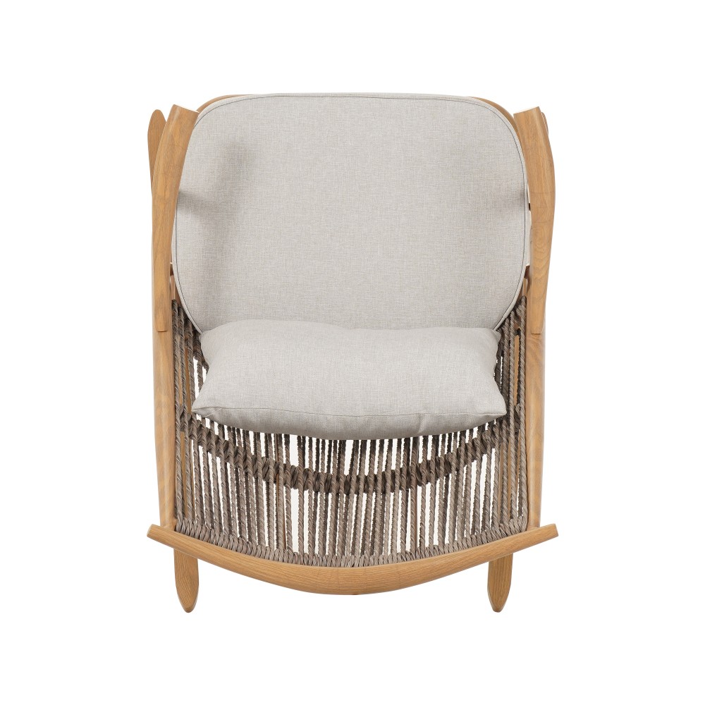 Set of 2 Iron Rocking Chairs with Maple Finish Ceramic Tile Side Table Set
