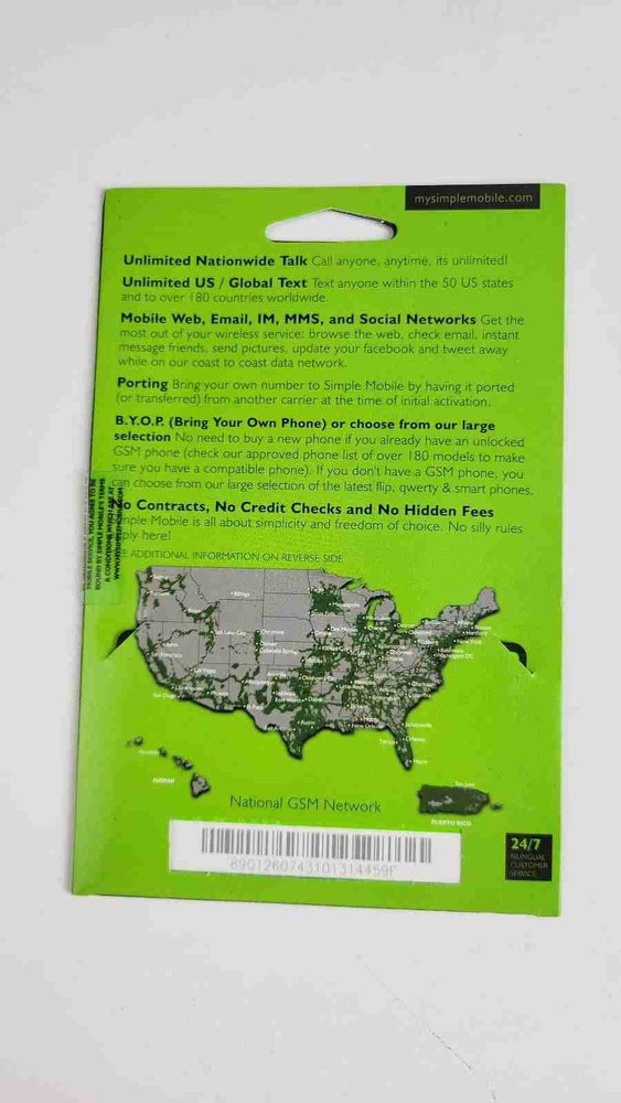 10 Pack Simple Mobile Commissionable Sim Card Full Size No Plan