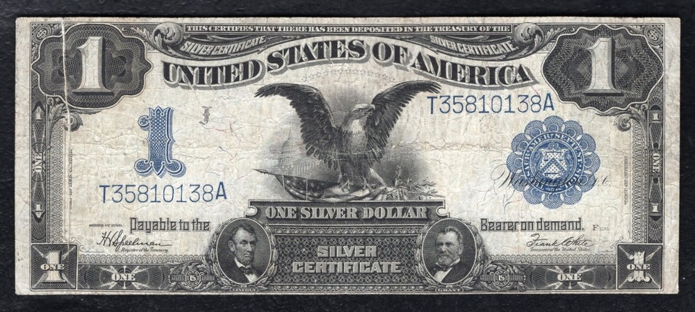 FR. 236 1899 $1 ONE DOLLAR "BLACK EAGLE" SILVER CERTIFICATE *GUTTER FOLD ERROR*