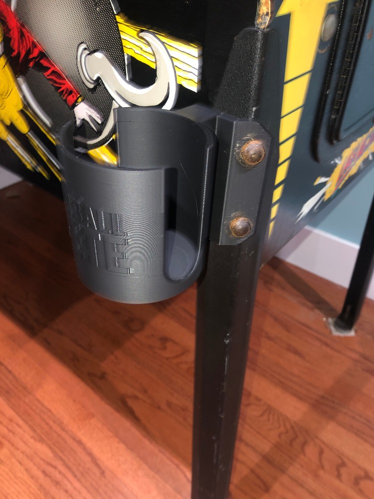 Customizable cup holder for Pinball machines (pint/can size)