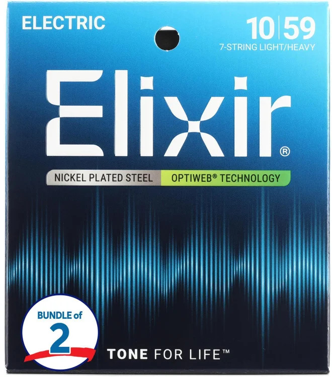 Elixir Strings 19074 Optiweb Electric Guitar Strings - .010-.059 Light/Heavy