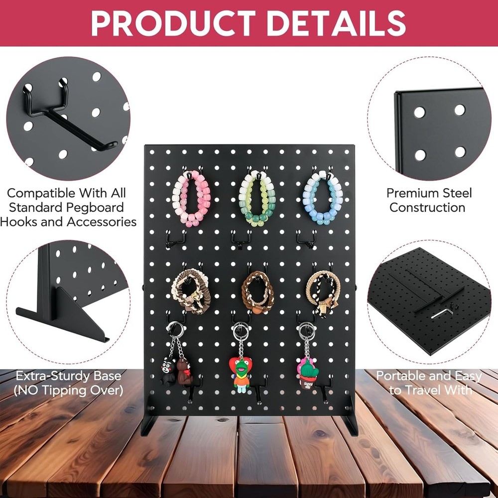 Desk Pegboard Panels with Merchandise Display Rack