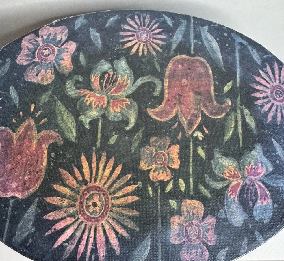 Bob’s Boxes 2 Stacking LANG Folk Art PRIMITIVE BLOOMS Box Susan A. Winget Oval