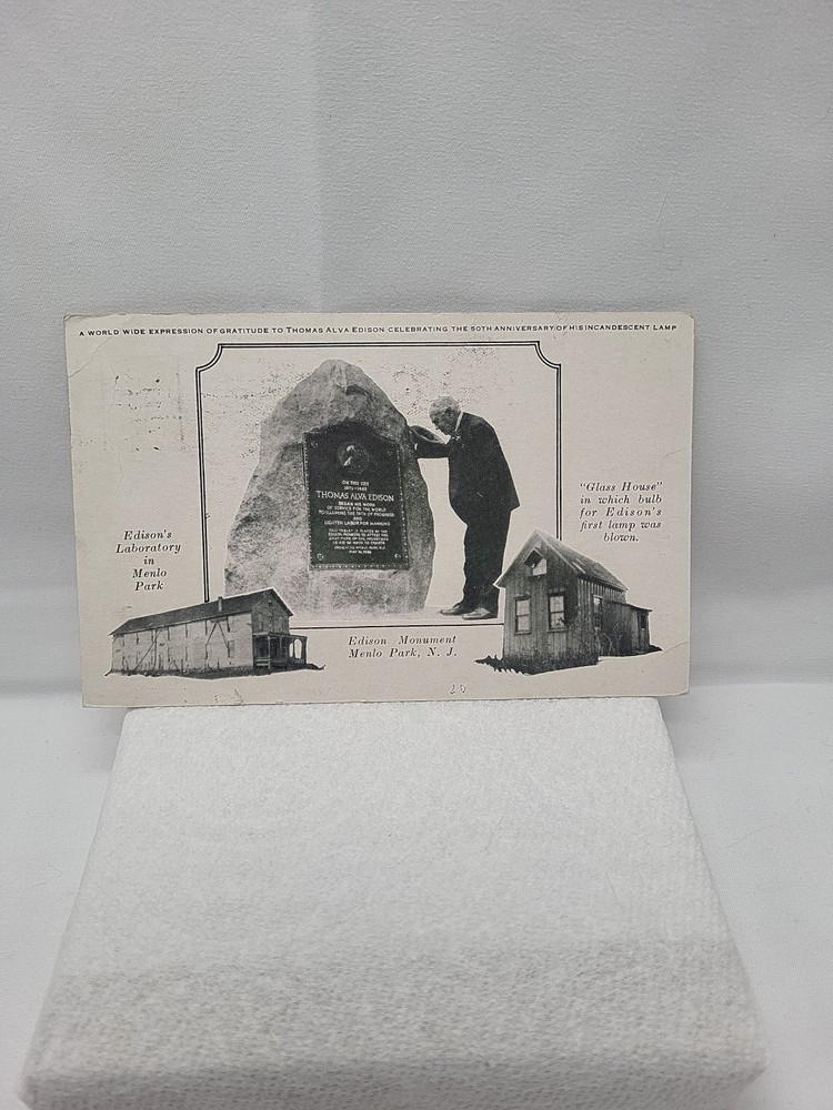 #654 Edison 1929 FDC - Planty #5A on Postcard SEE Reverse