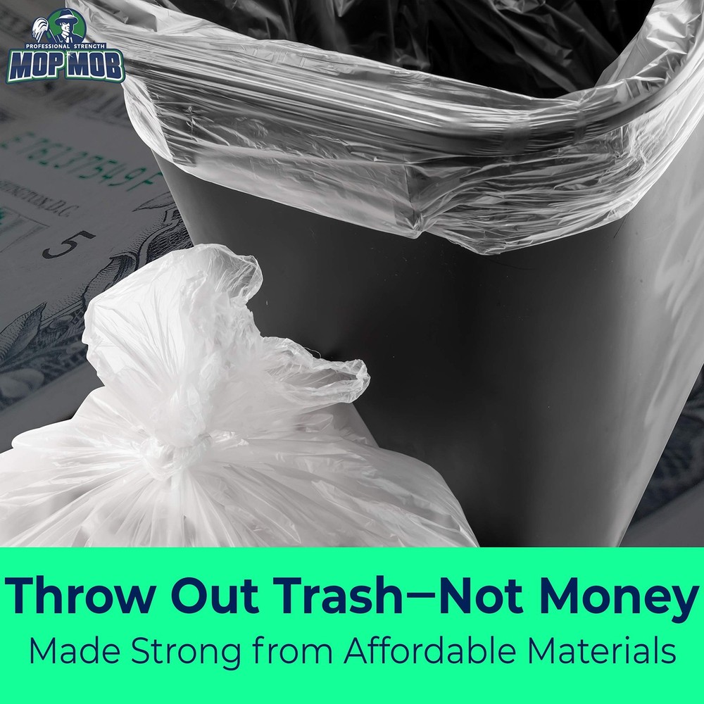 Leak-Proof Clear 4 Gallon Trash Can Liners, 100 Count, Coreless Roll, No Mess...