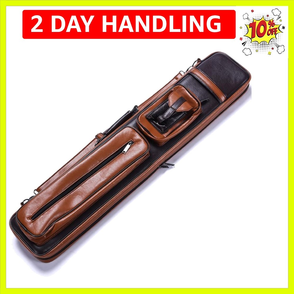 Durable 4x4 & 4x5 Pool Cue Case – Elegant Design with Adjustable Shoulder Strap