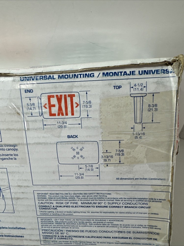 Lithonia Lighting Quantum Thermoplastic LED Emergency Exit Sign Red Letters READ