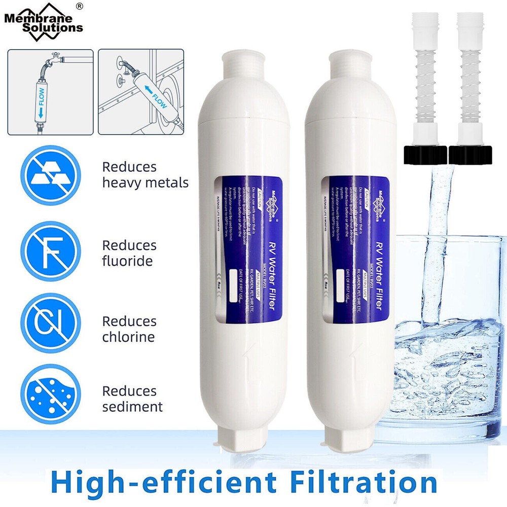 RV Inline Water Filter System|Hose Protector,for Camper Gardening Motorhome
