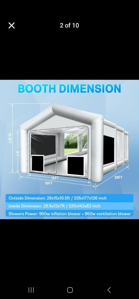 Portable Paint Booth 28x15x10