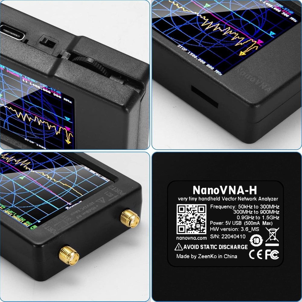 Professional NanoVNA-H 10KHz-1.5GHz Vector Network Analyzer with Mobile Support
