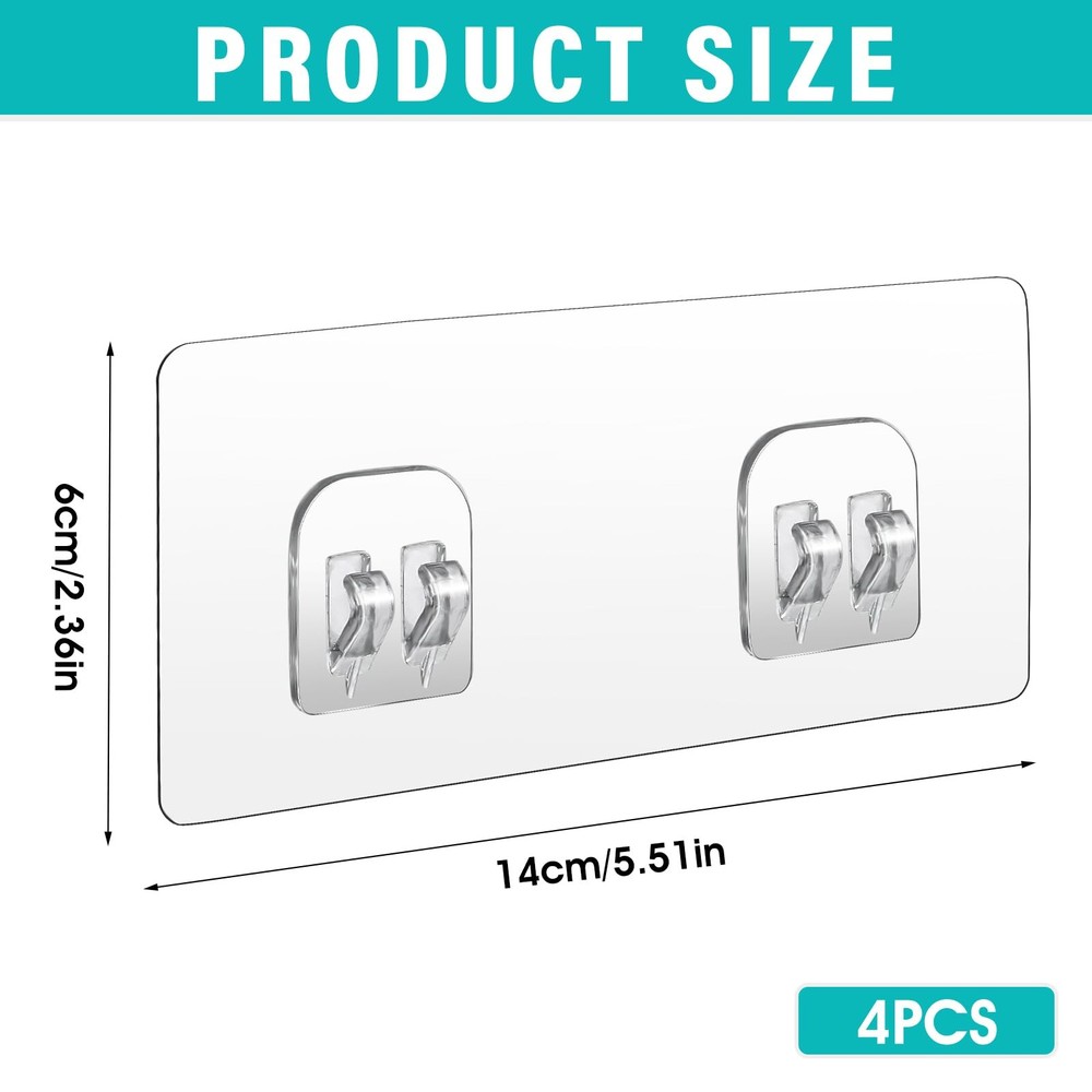 COMNICO 4 Pack Shower Caddy Adhesive Hooks Replacement, Strong Self-Adhesive...