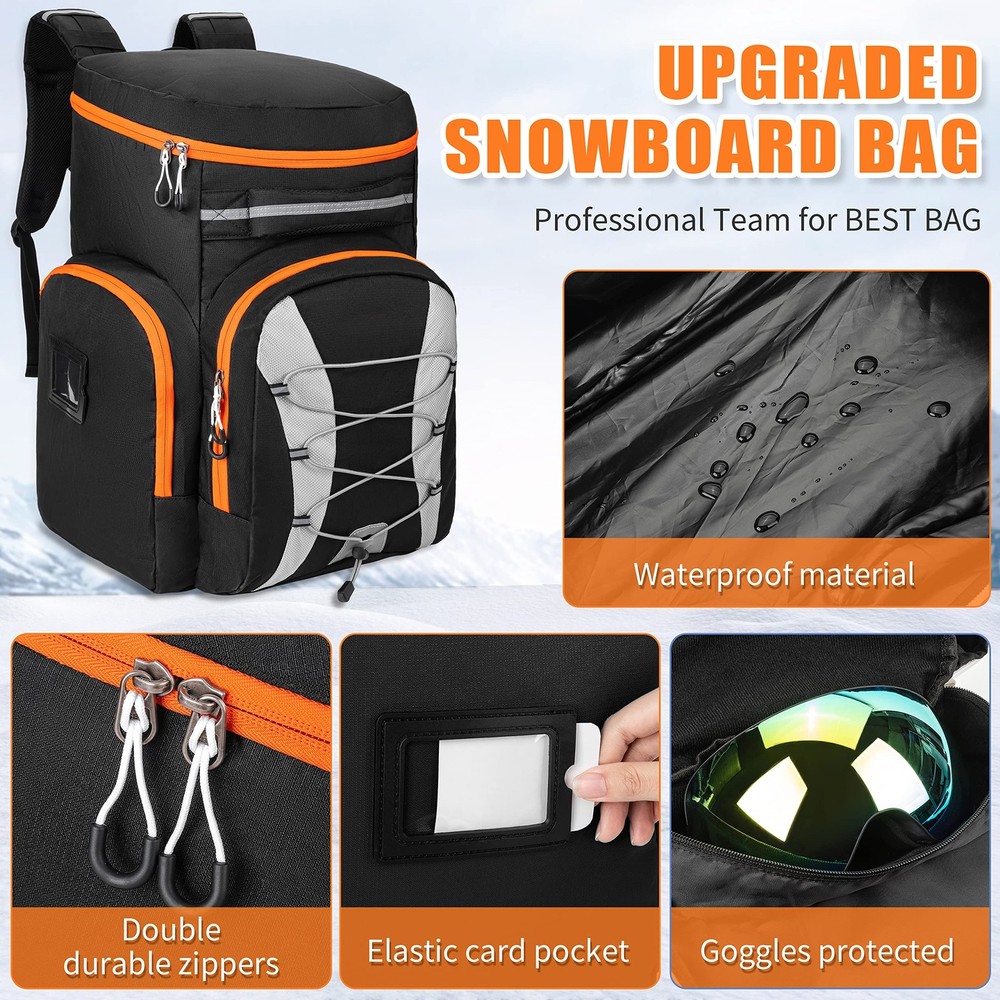 Gelindo 55L Ski Boot Bag Backpack: Large Ski Snow Backpack Multi Compartments...