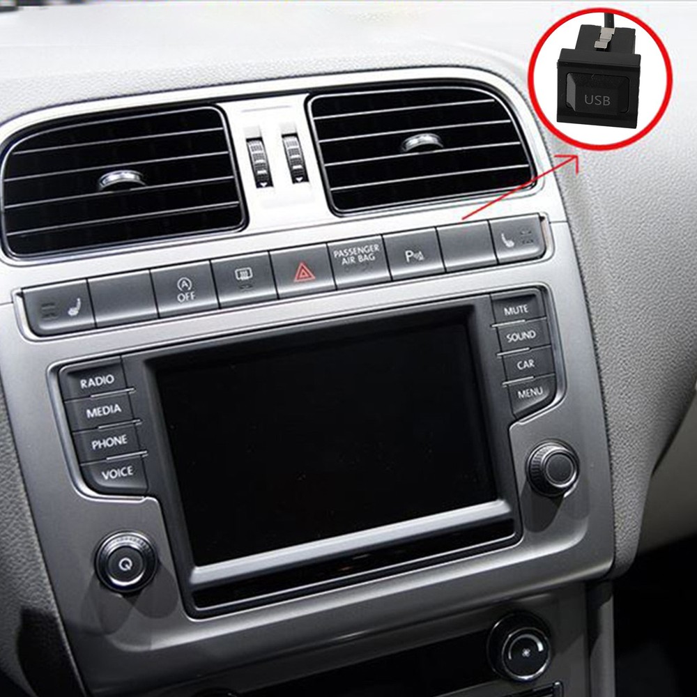 Dual USB Flush Mount Car Dash AUX and USB Port Panel for Easy Installation