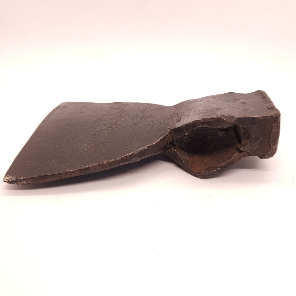 Antique Axe Head Hand Forged Hewing Hatchet Broad Head Flat On One Side Log Axe