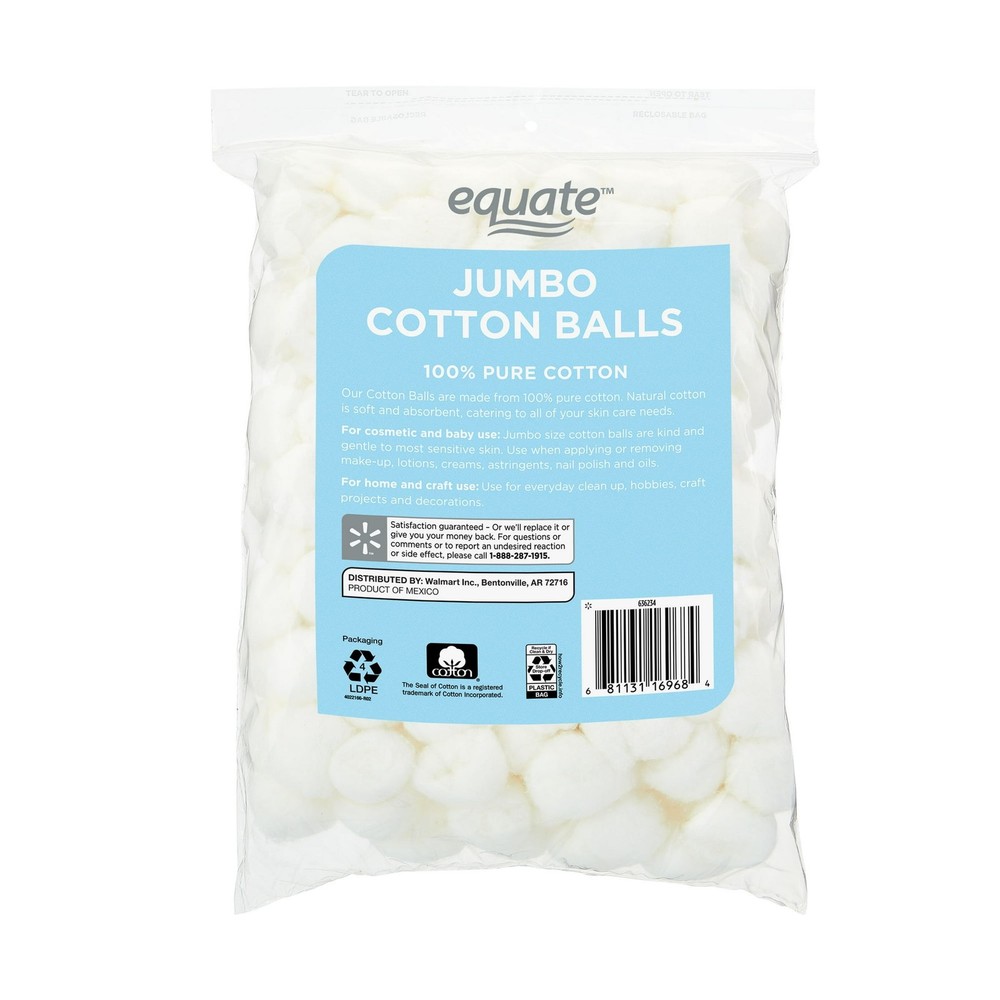 Equate Jumbo Cotton Balls, 200 Count