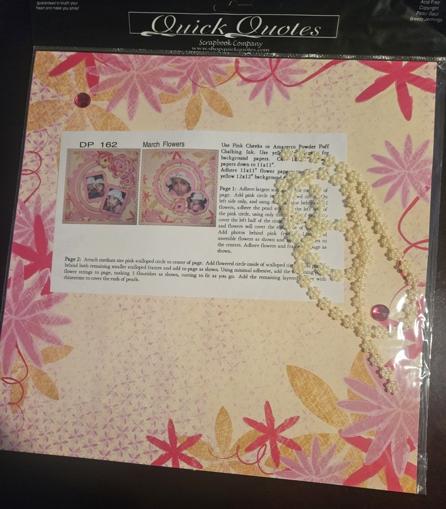 Quick Quotes Scrapbook kit  March Flowers