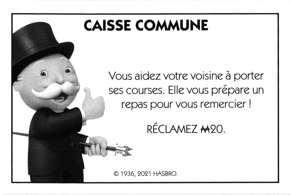 Carte Monopoly Caisse Commune