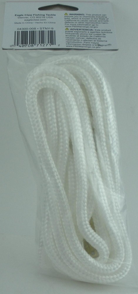 Eagle Claw 04300-008 9FT White Nylon Braided Stringer