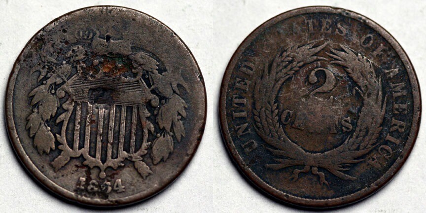 1864  Two Cent Piece